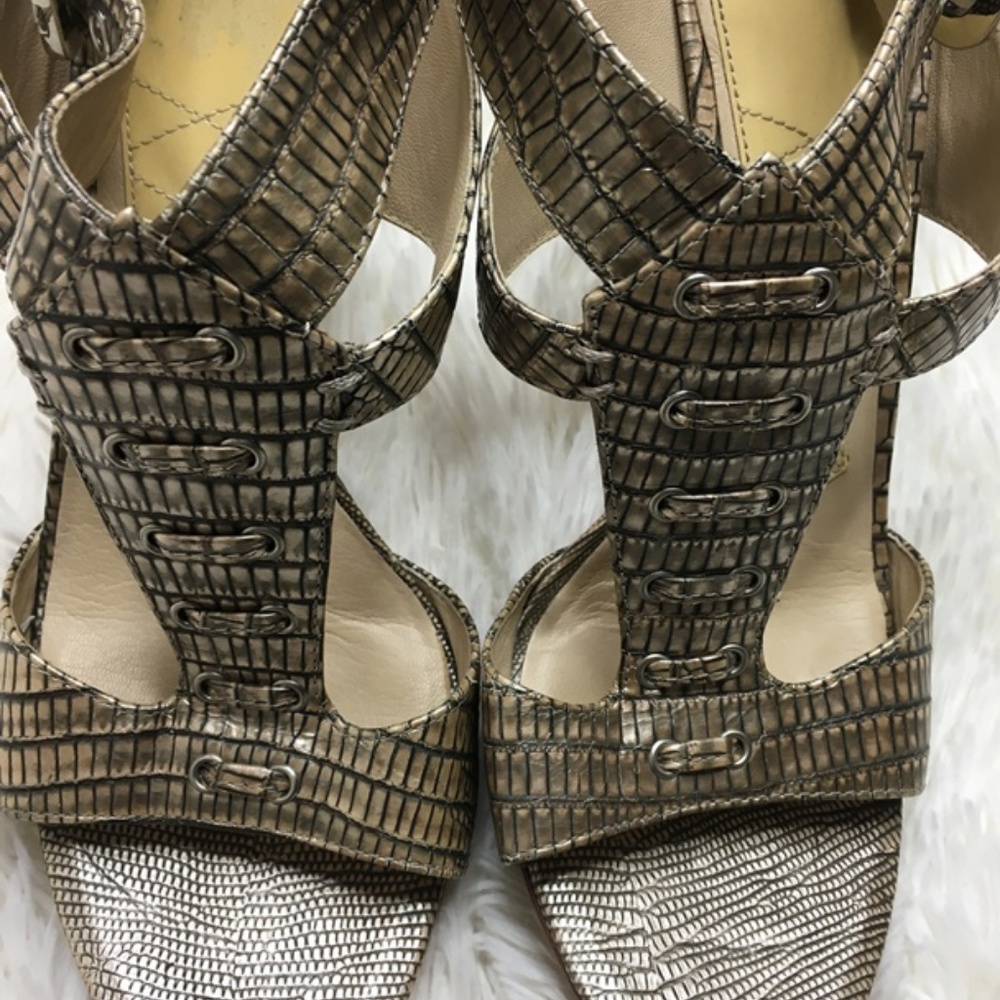 Joan & David Sz 8 Leather Open Tie Python Lace Up - image 8